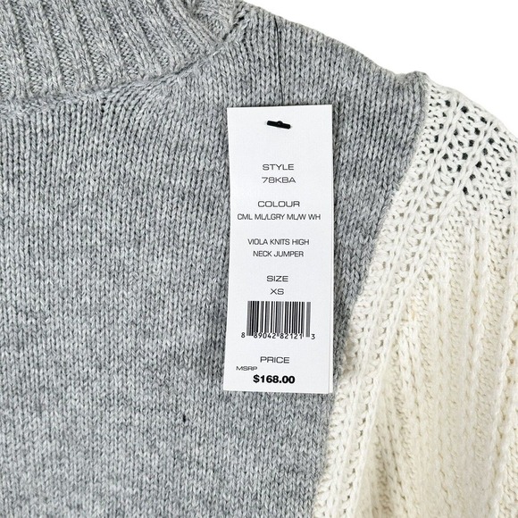 French Connection Viola Knits High Neck Jumper Color Block Sweater XS NWT $168 - Picture 10 of 10